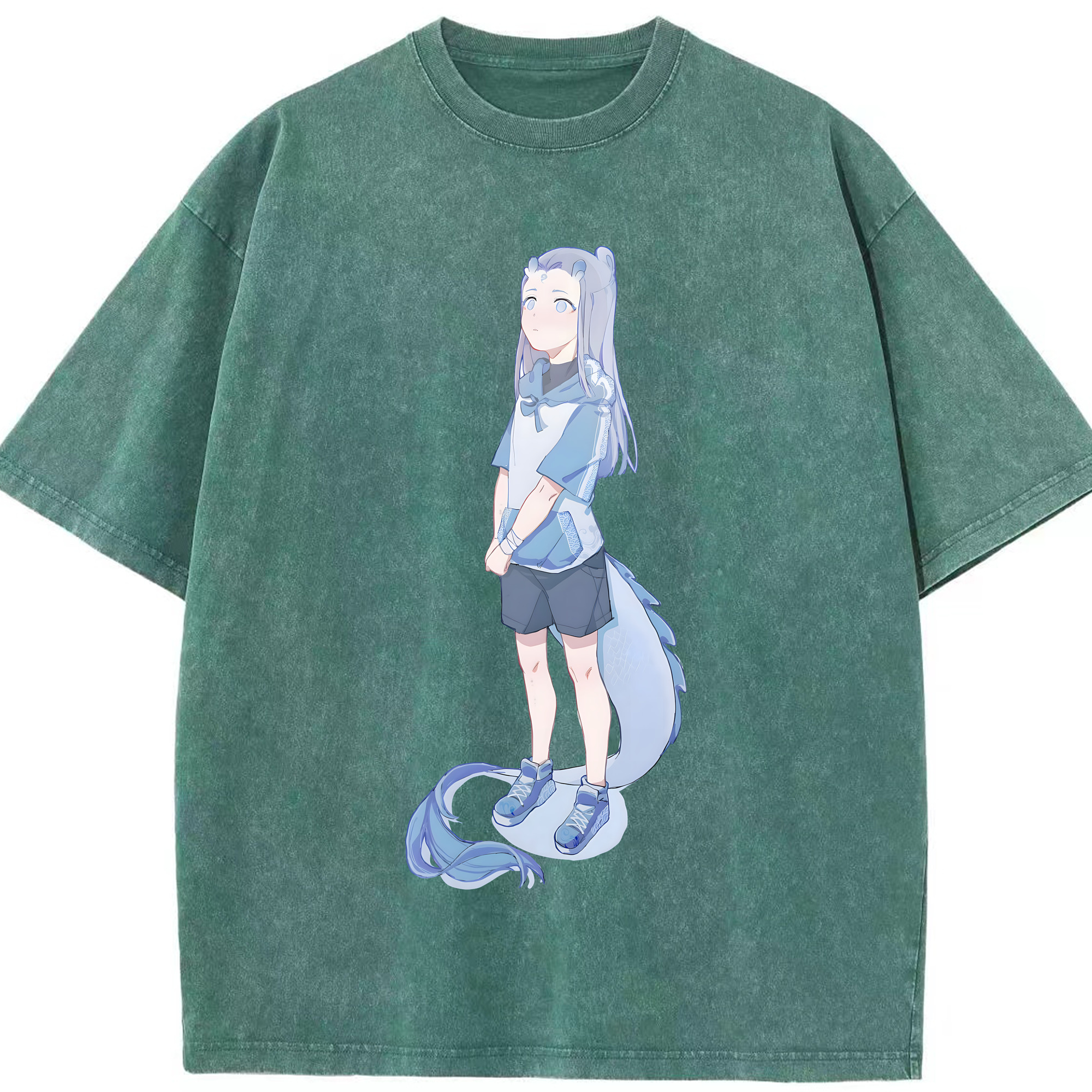 （画像用） Ne Zha 2 ナタ 魔童の大暴れ 綿100% ヴィンテージ風 半袖Tシャツ（フロントプリント）